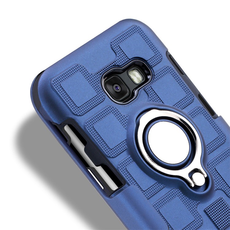 Geometric Pattern Magnetic Car Mount Ring Holder TPU PC Hybrid Case for Samsung Galaxy A3 (2017) - Dark Blue-11