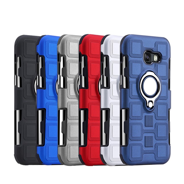 Geometric Pattern Magnetic Car Mount Ring Holder TPU PC Hybrid Case for Samsung Galaxy A3 (2017) - Dark Blue-13