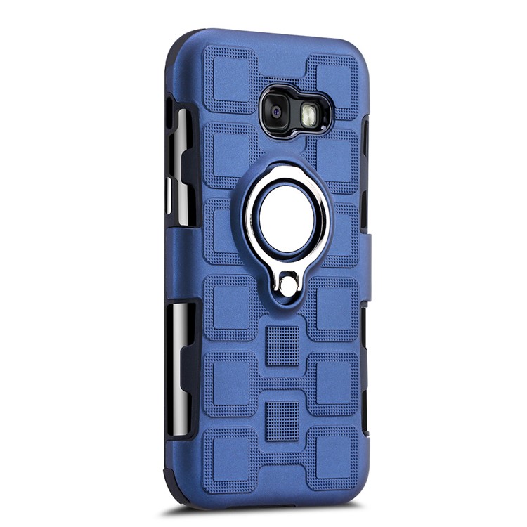 Geometric Pattern Magnetic Car Mount Ring Holder TPU PC Hybrid Case for Samsung Galaxy A3 (2017) - Dark Blue-2