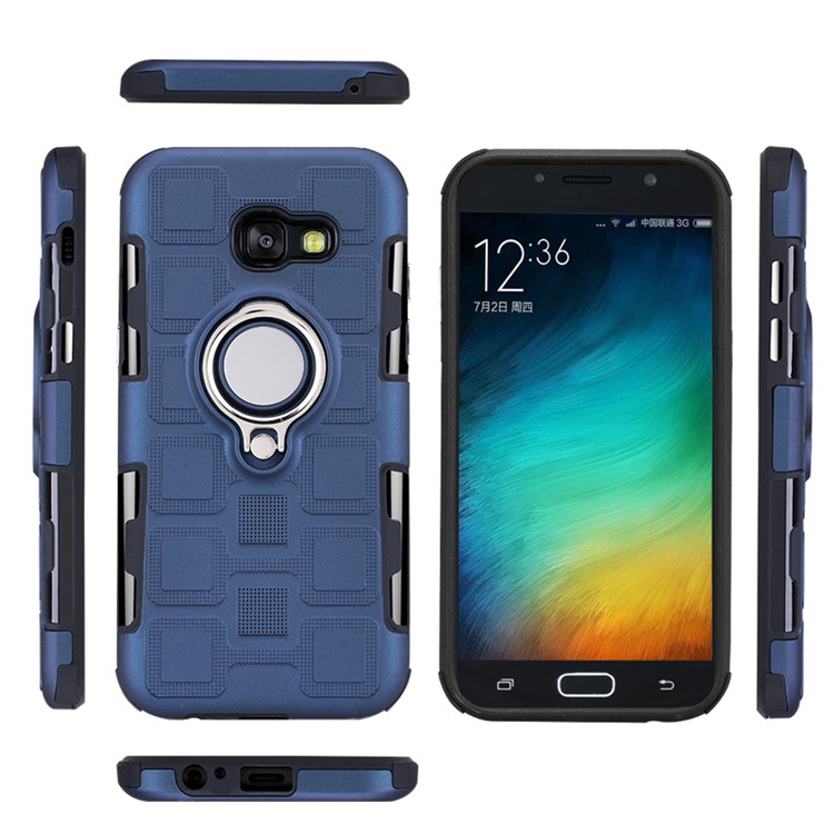 Geometric Pattern Magnetic Car Mount Ring Holder TPU PC Hybrid Case for Samsung Galaxy A3 (2017) - Dark Blue-3