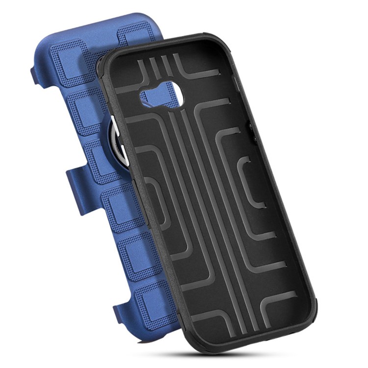 Geometric Pattern Magnetic Car Mount Ring Holder TPU PC Hybrid Case for Samsung Galaxy A3 (2017) - Dark Blue-5