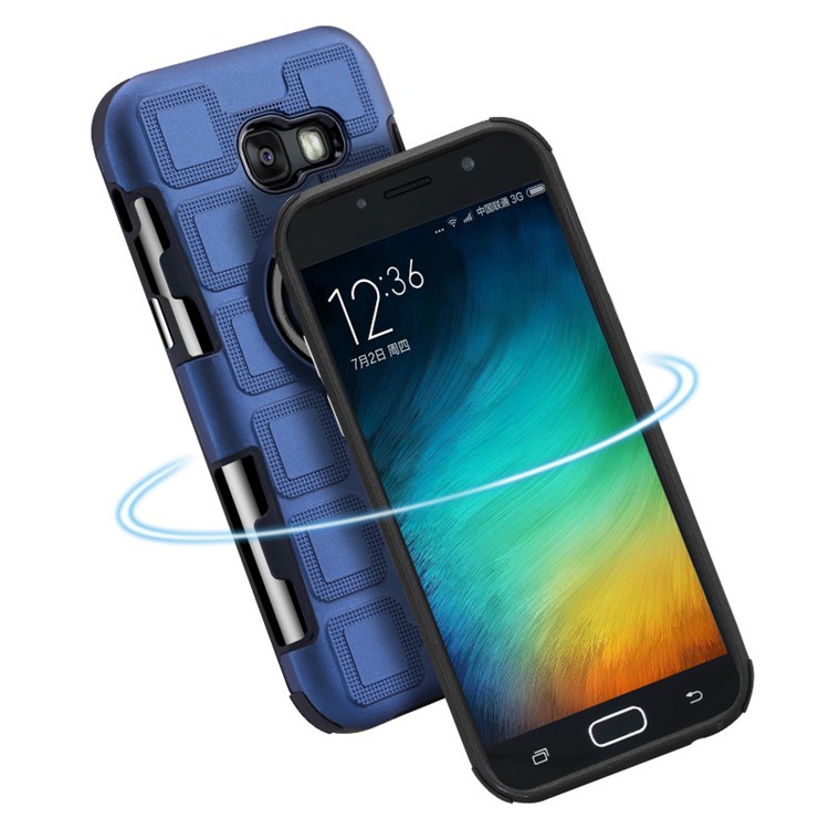 Geometric Pattern Magnetic Car Mount Ring Holder TPU PC Hybrid Case for Samsung Galaxy A3 (2017) - Dark Blue-6