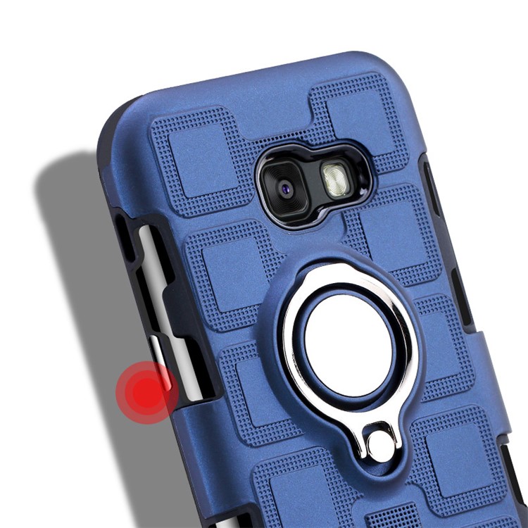 Geometric Pattern Magnetic Car Mount Ring Holder TPU PC Hybrid Case for Samsung Galaxy A3 (2017) - Dark Blue-9