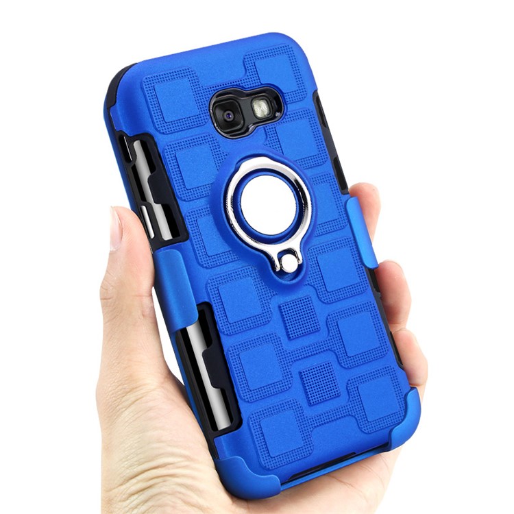 Geometric Pattern Magnetic Car Mount Ring Holder TPU PC Case Accessory for Samsung Galaxy A5 (2017) A520 - Baby Blue-5