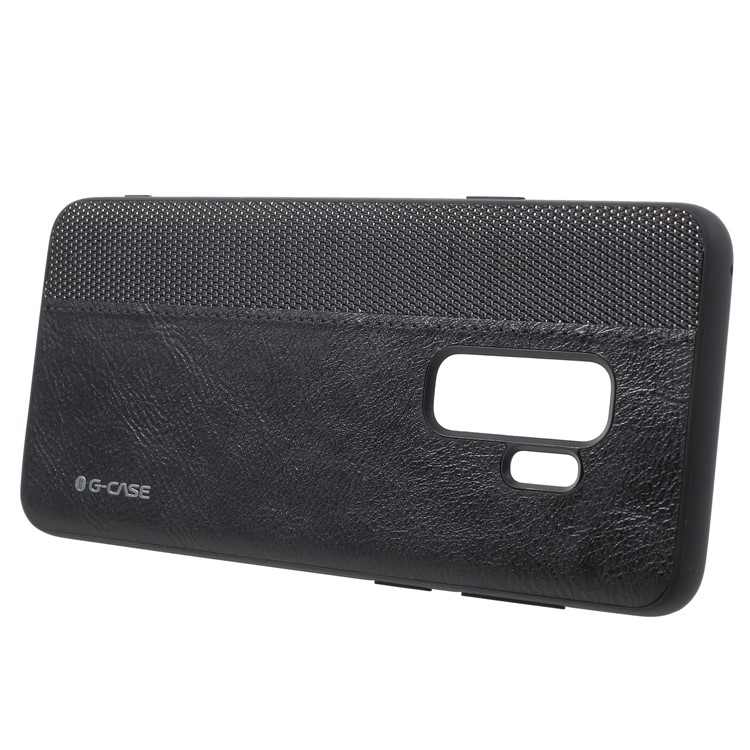 G-CASE Cloth Leather Splicing Coated PC Back Case with TPU Edges for Samsung Galaxy S9 Plus G965 - Black-2