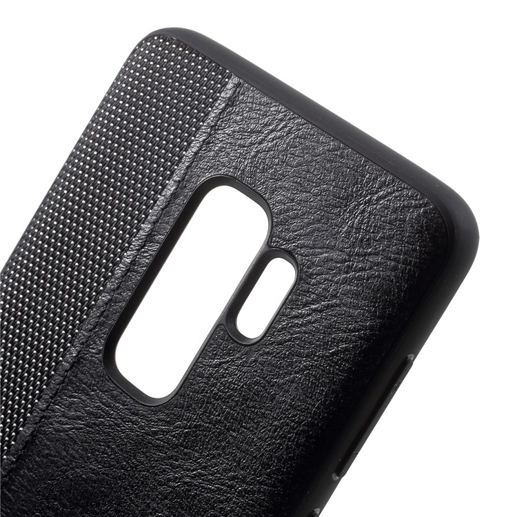 G-CASE Cloth Leather Splicing Coated PC Back Case with TPU Edges for Samsung Galaxy S9 Plus G965 - Black-4