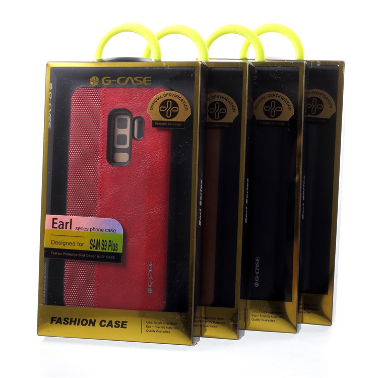 G-CASE Cloth Leather Splicing Coated PC Back Case with TPU Edges for Samsung Galaxy S9 Plus G965 - Black-7