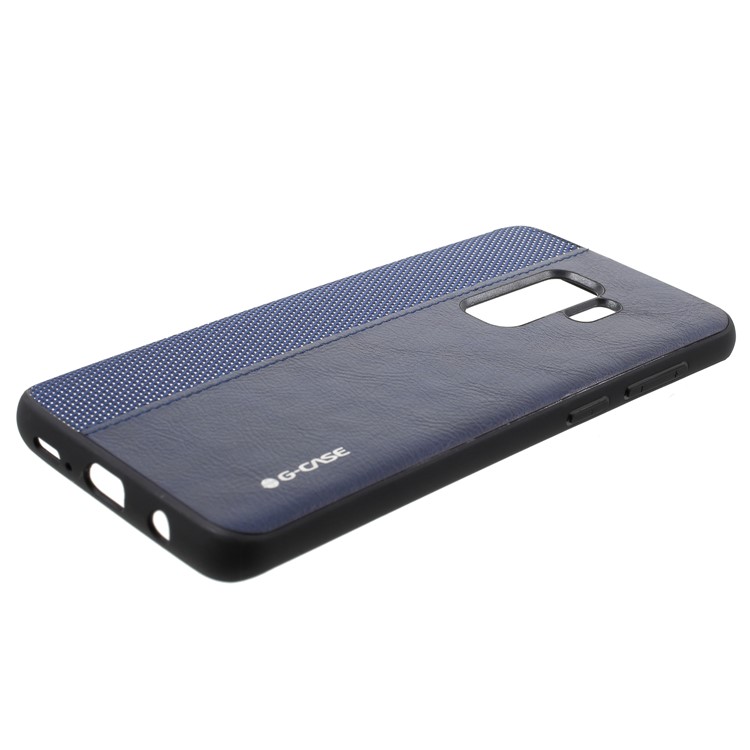 G-CASE Cloth Leather Splicing Coated PC Hard Case with TPU Edges for Samsung Galaxy S9 Plus G965 - Dark Blue-2