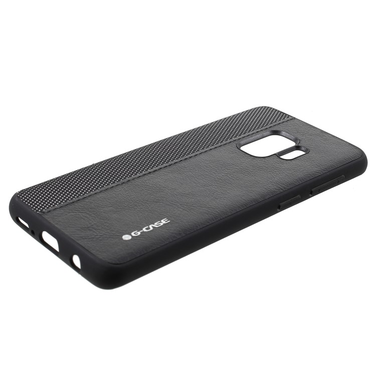 G-CASE Cloth Leather Splicing Coated PC Back Case with TPU Edges for Samsung Galaxy S9 - Black-2