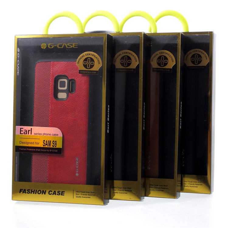 G-CASE Cloth Leather Splicing Coated PC Back Case with TPU Edges for Samsung Galaxy S9 - Black-6