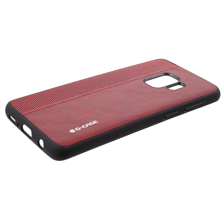 G-CASE Cloth Leather Splicing Coated PC Back Cover with TPU Edges for Samsung Galaxy S9 - Red-2