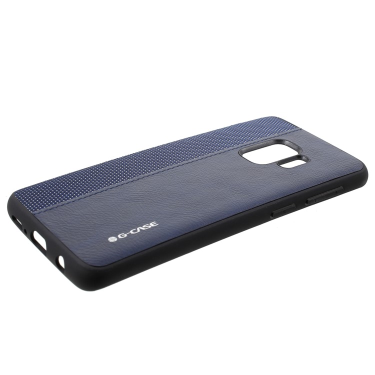 G-CASE Cloth Leather Splicing Coated PC Back Casing with TPU Edges for Samsung Galaxy S9 - Blue-2