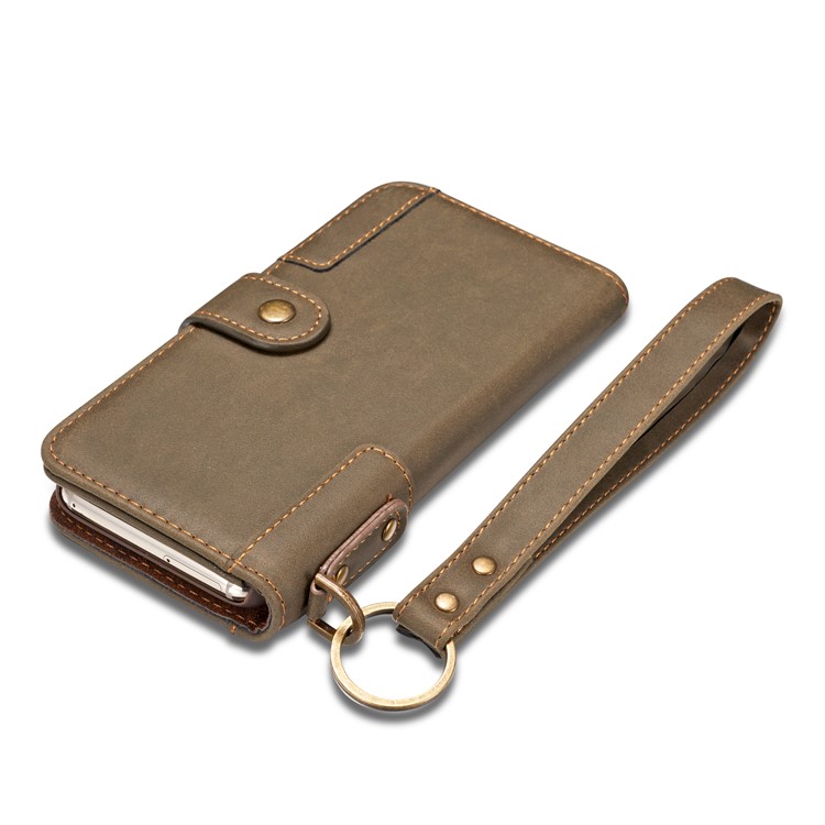 For Samsung Galaxy S8 G950 Retro Style Spilt Leather Wallet Stand Protective Case - Grey-11