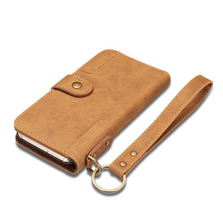 For Samsung Galaxy S8 G950 Retro Style Spilt Leather Wallet Stand Phone Folio Magnetic Cover - Brown-11