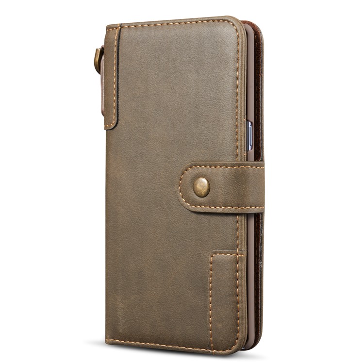 For Samsung Galaxy Note 8 SM-N950 Retro Style Spilt Leather Wallet Stand Protective Case - Grey-12
