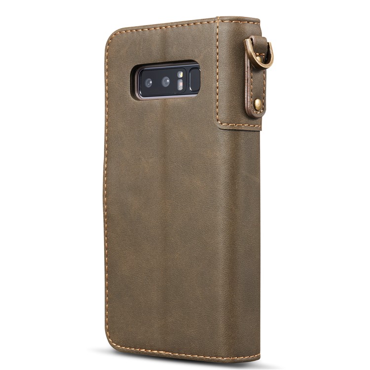 For Samsung Galaxy Note 8 SM-N950 Retro Style Spilt Leather Wallet Stand Protective Case - Grey-13