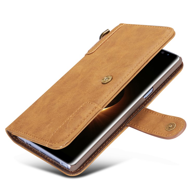 For Samsung Galaxy Note 8 SM-N950 Retro Style Spilt Leather Wallet Stand Mobile Phone Shell - Brown-10