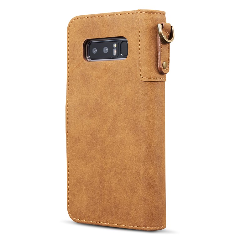For Samsung Galaxy Note 8 SM-N950 Retro Style Spilt Leather Wallet Stand Mobile Phone Shell - Brown-13