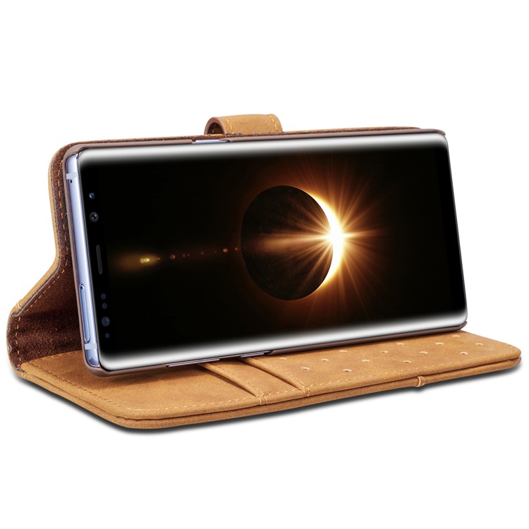 For Samsung Galaxy Note 8 SM-N950 Retro Style Spilt Leather Wallet Stand Mobile Phone Shell - Brown-8