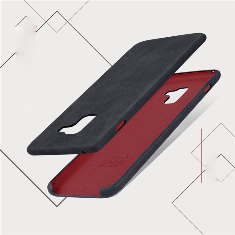 X-LEVEL Vintage Leather Coated PC Mobile Phone Case for Samsung Galaxy A8 (2018) - Black-2