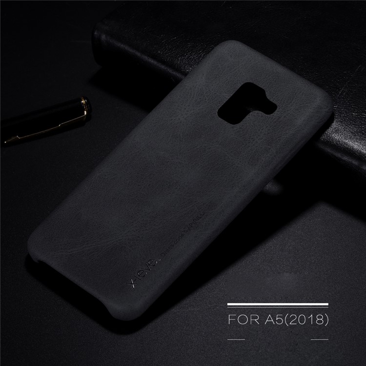 X-LEVEL Vintage Leather Coated PC Mobile Phone Case for Samsung Galaxy A8 (2018) - Black-3