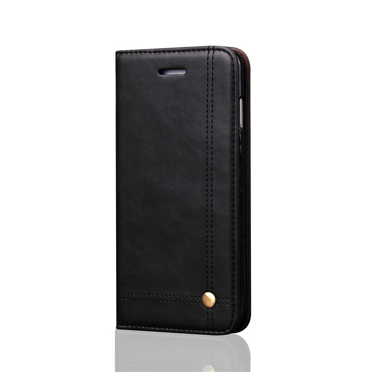 Vintage Style Auto-absorbed Crazy Horse Grain Leather Wallet Stand Casing for Samsung Galaxy S9 - Black-1