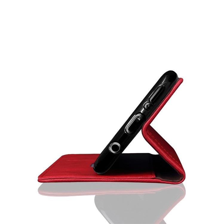 Auto-absorbed Retro Leather Wallet Phone Cover with Stand for Samsung Galaxy S9 Plus G965 - Red-4