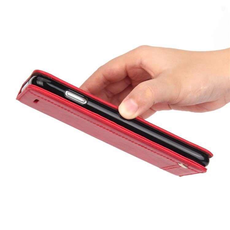 Auto-absorbed Retro Leather Wallet Phone Cover with Stand for Samsung Galaxy S9 Plus G965 - Red-8