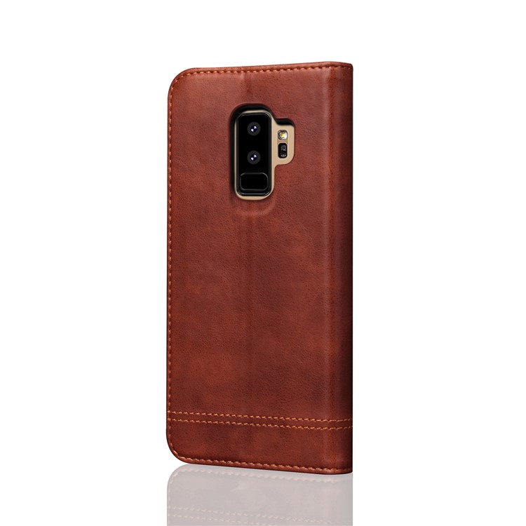 Crazy Horse Retro Leather Phone Cover with Card Slot for Samsung Galaxy S9 Plus G965 - Brown-2