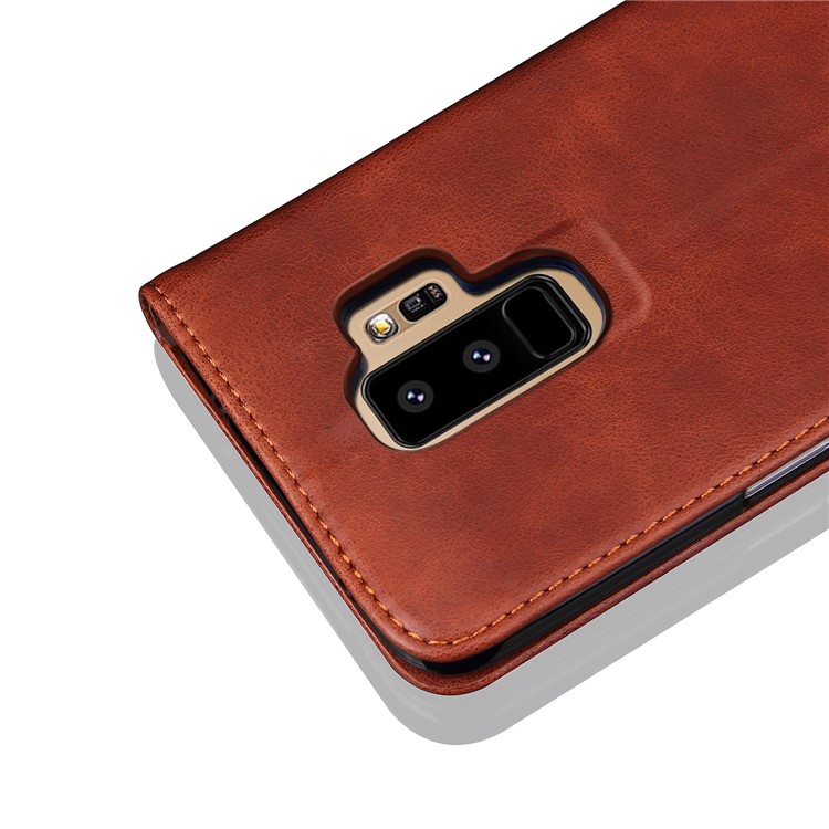 Crazy Horse Retro Leather Phone Cover with Card Slot for Samsung Galaxy S9 Plus G965 - Brown-3