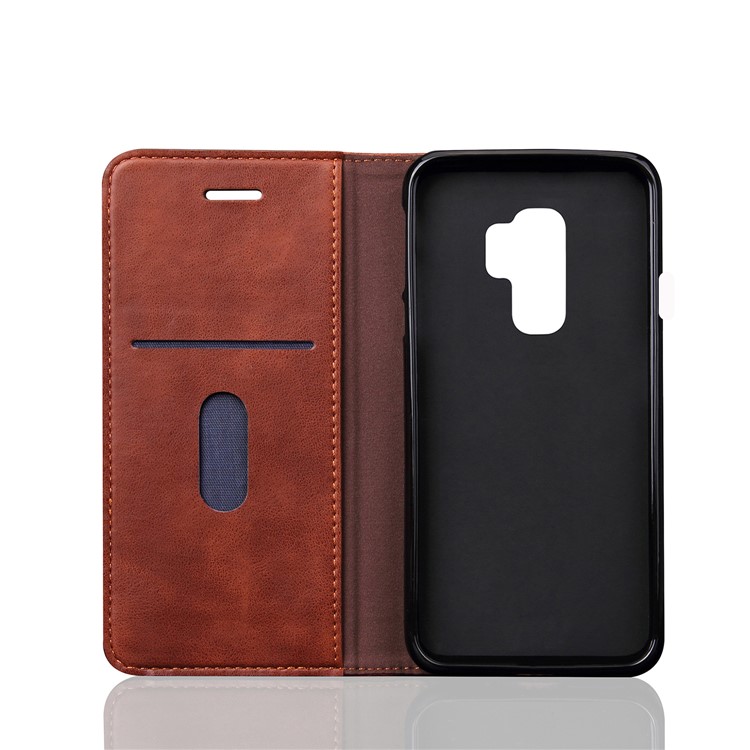 Crazy Horse Retro Leather Phone Cover with Card Slot for Samsung Galaxy S9 Plus G965 - Brown-7