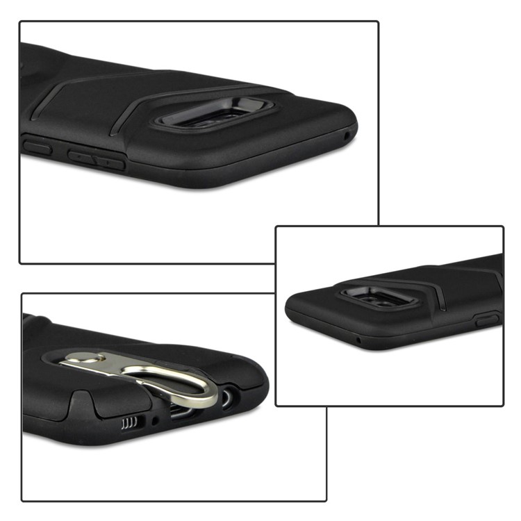 ANGIBABE Matte TPU PC Hybrid Case with Metal Kickstand for Samsung Galaxy S8 Plus G955 - Black-5