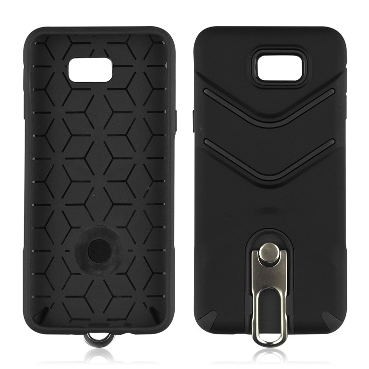 ANGIBABE Slim TPU Matte PC Hybrid Case with Metal Kickstand for Samsung Galaxy J5 Prime - Black-3