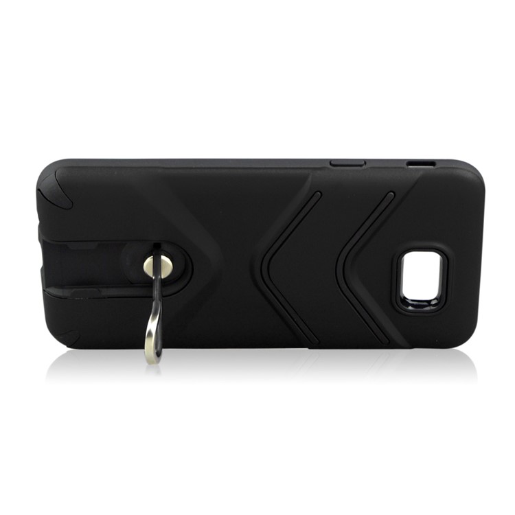 ANGIBABE Slim TPU Matte PC Hybrid Case with Metal Kickstand for Samsung Galaxy J5 Prime - Black-4