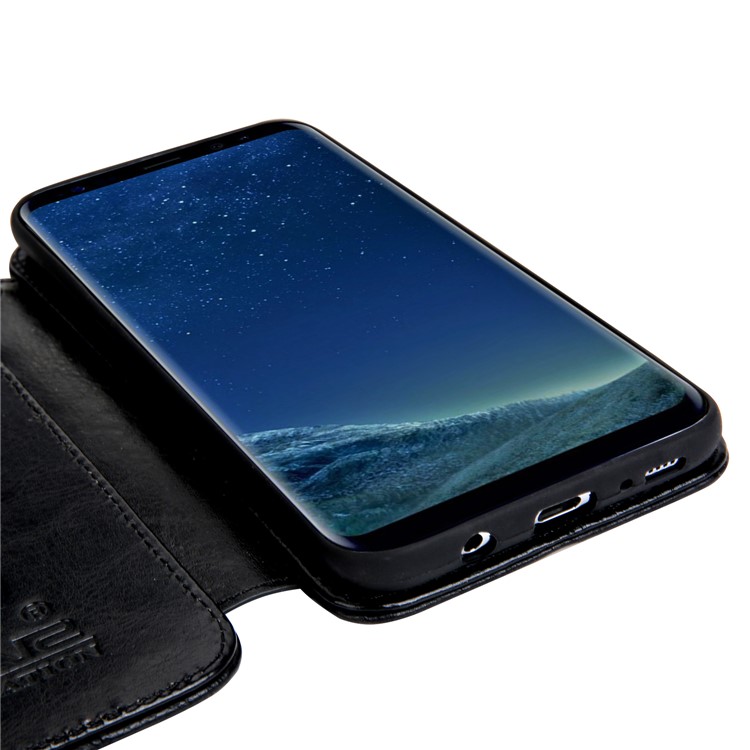 CMAI2 Retro Textured Leather Multi-slot Folio Flip Case for Samsung Galaxy S8 G950 - Black-11