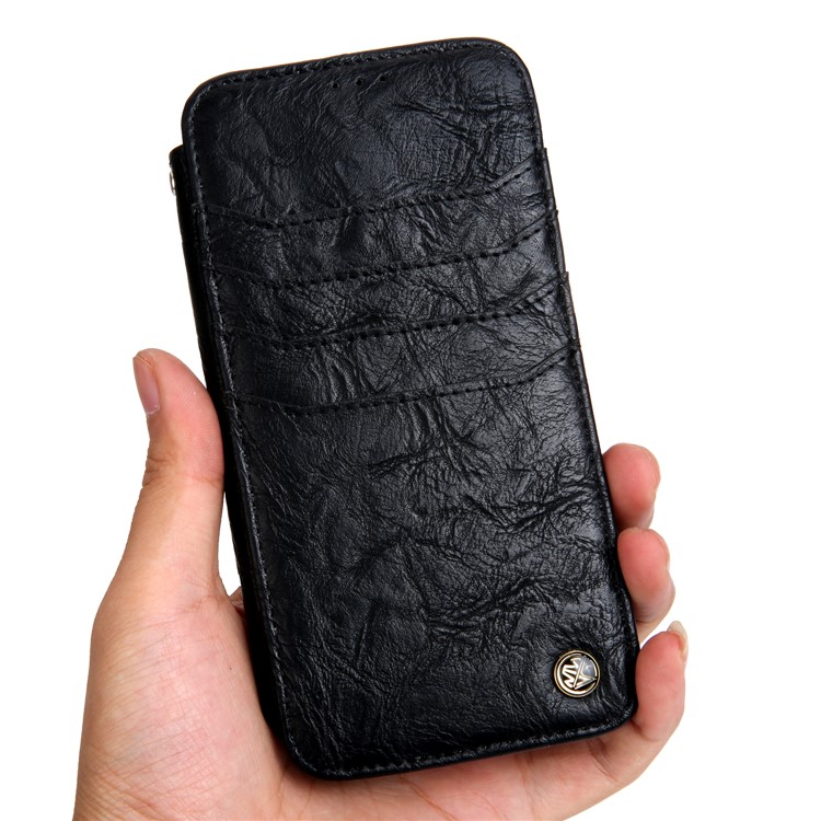 CMAI2 Retro Textured Leather Multi-slot Folio Flip Case for Samsung Galaxy S8 G950 - Black-12