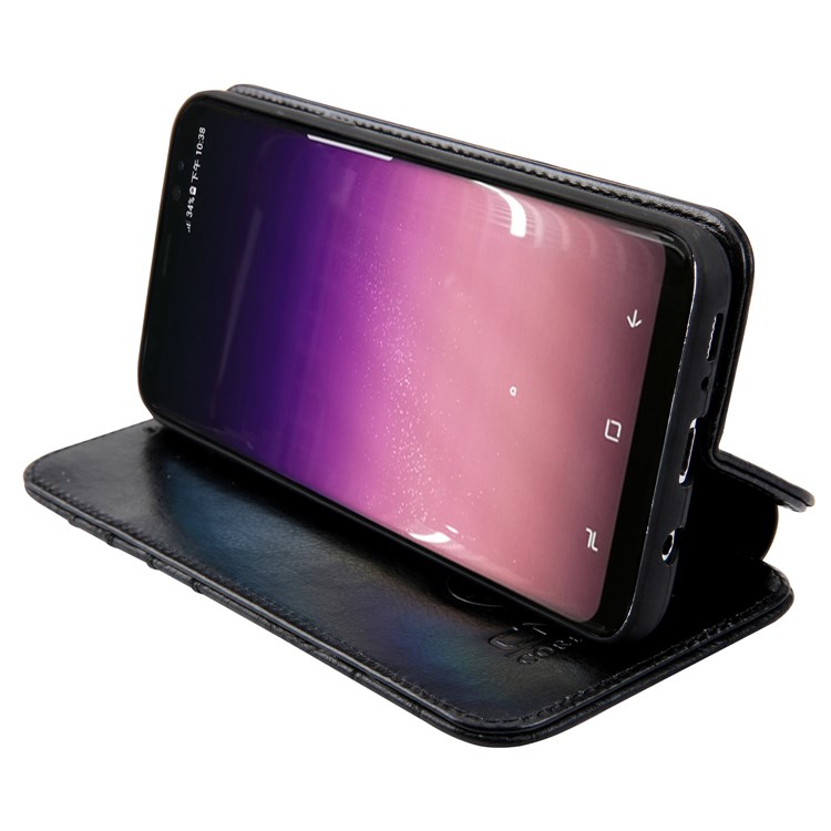 CMAI2 Retro Textured Leather Multi-slot Folio Flip Case for Samsung Galaxy S8 G950 - Black-4
