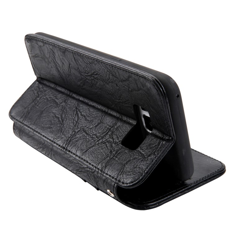 CMAI2 Retro Textured Leather Multi-slot Folio Flip Case for Samsung Galaxy S8 G950 - Black-5