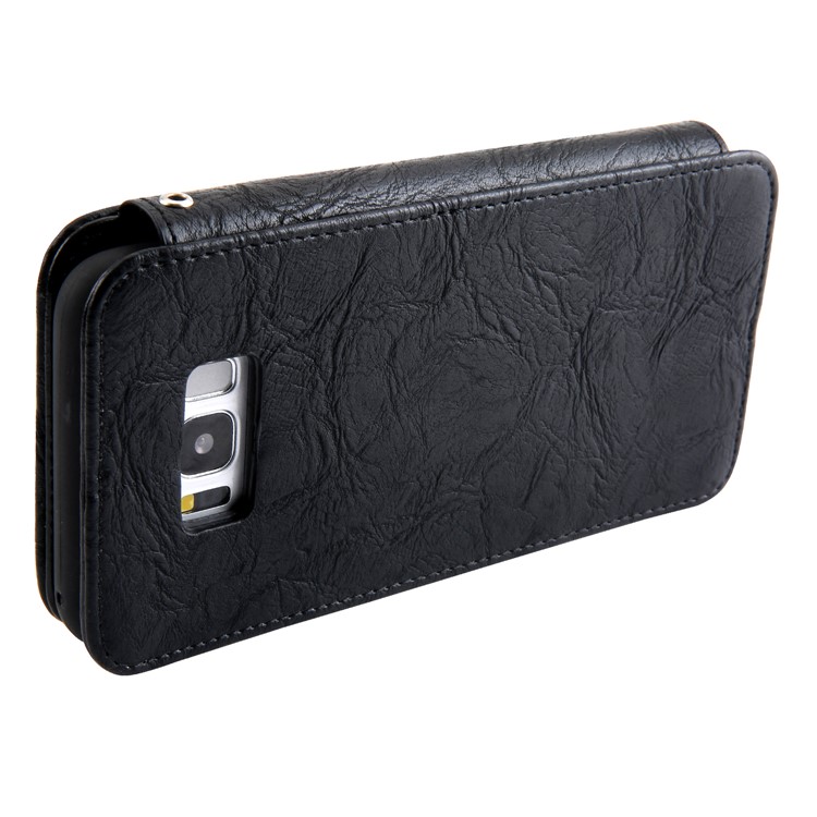 CMAI2 Retro Textured Leather Multi-slot Folio Flip Case for Samsung Galaxy S8 G950 - Black-6