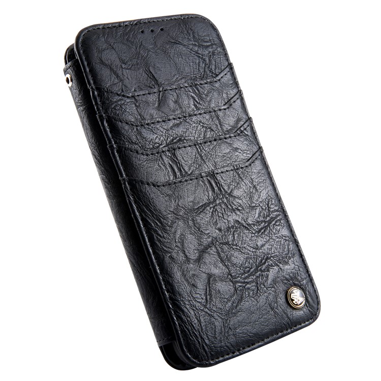 CMAI2 Retro Textured Leather Multi-slot Folio Flip Case for Samsung Galaxy S8 G950 - Black-7