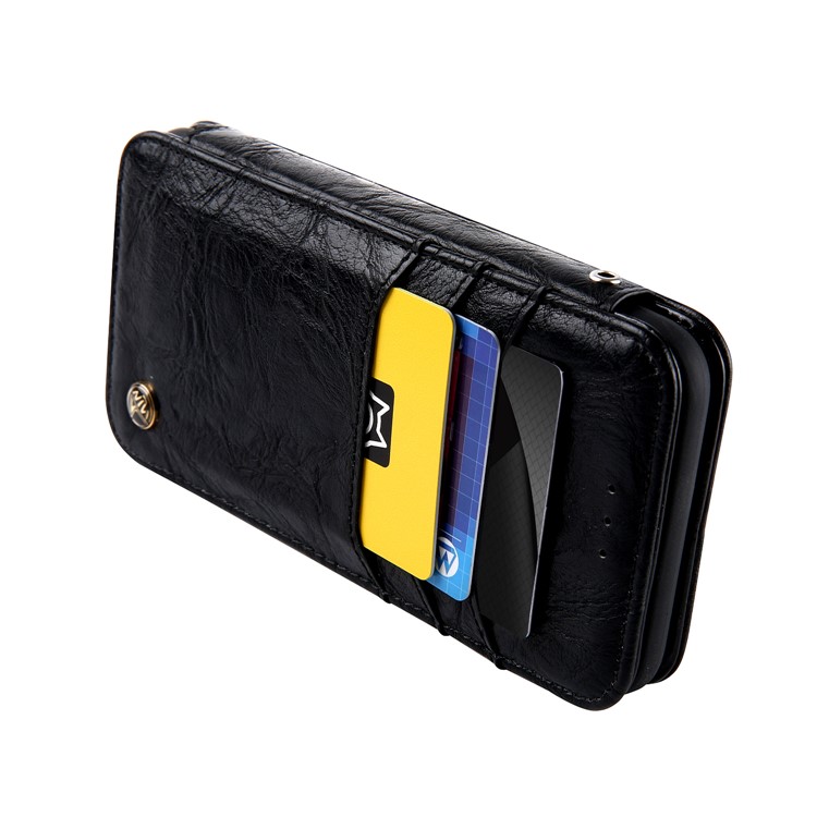 CMAI2 Retro Textured Leather Multi-slot Protective Case for Samsung Galaxy S8 Plus G955 - Black-12