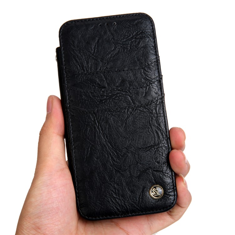 CMAI2 Retro Textured Leather Multi-slot Protective Case for Samsung Galaxy S8 Plus G955 - Black-14
