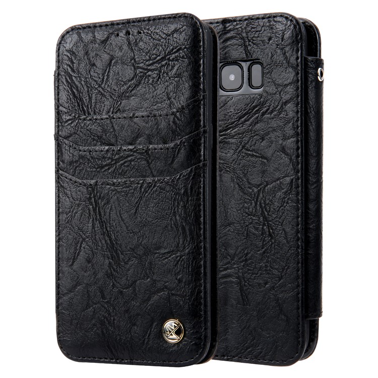 CMAI2 Retro Textured Leather Multi-slot Protective Case for Samsung Galaxy S8 Plus G955 - Black-2