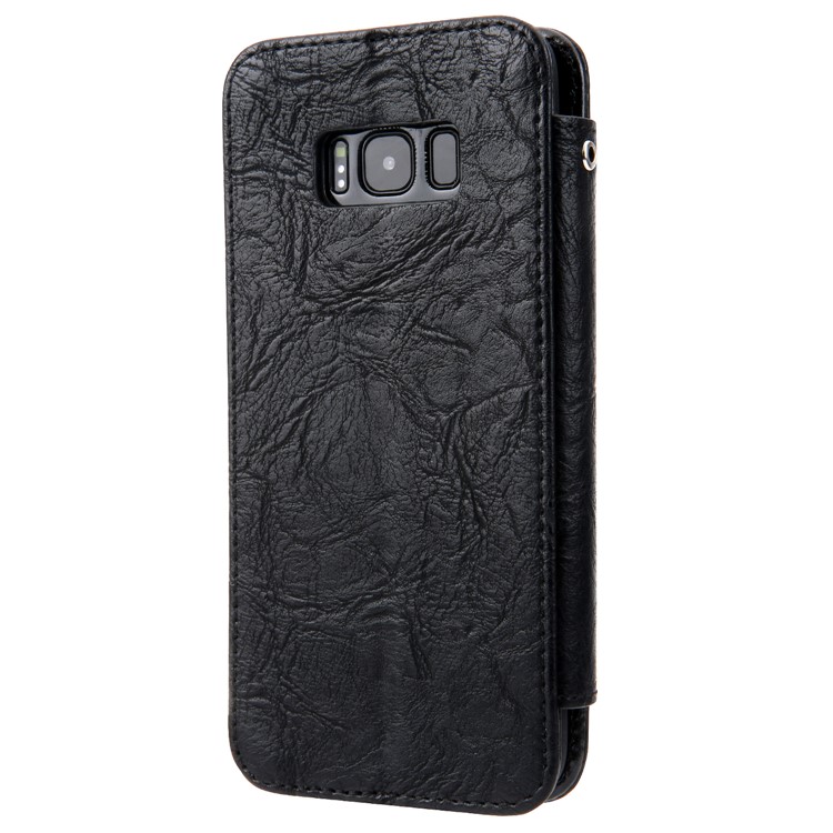 CMAI2 Retro Textured Leather Multi-slot Protective Case for Samsung Galaxy S8 Plus G955 - Black-4