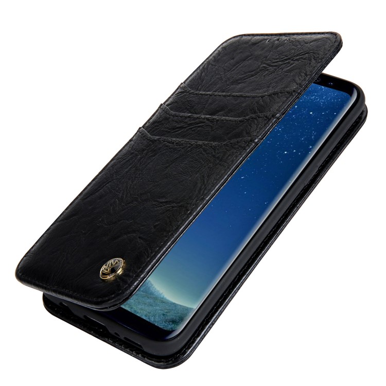 CMAI2 Retro Textured Leather Multi-slot Protective Case for Samsung Galaxy S8 Plus G955 - Black-6