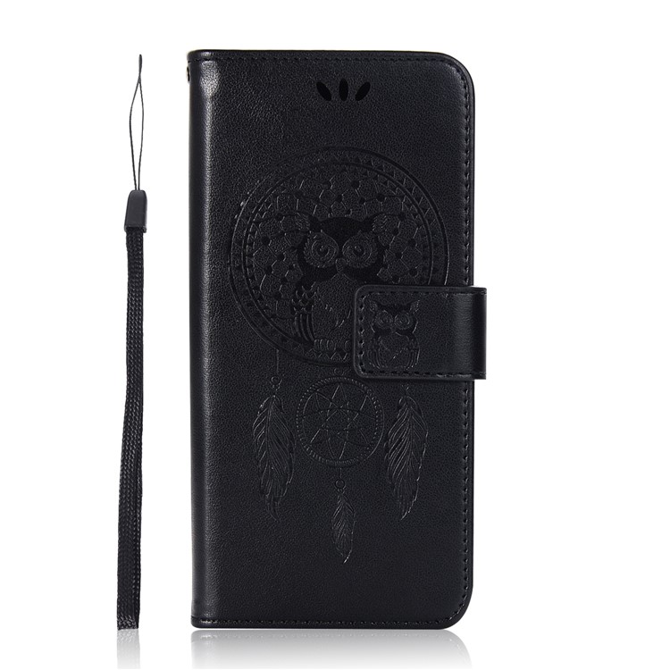 Imprint Owl Dream Catcher Pattern PU Leather Wallet Case for Samsung Galaxy S9 - Black-2