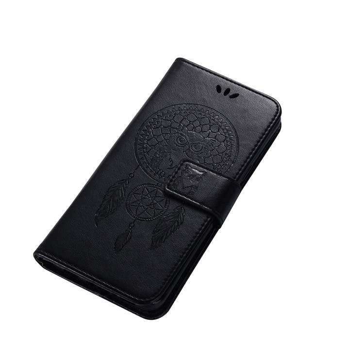 Imprint Owl Dream Catcher Pattern PU Leather Wallet Case for Samsung Galaxy S9 - Black-7