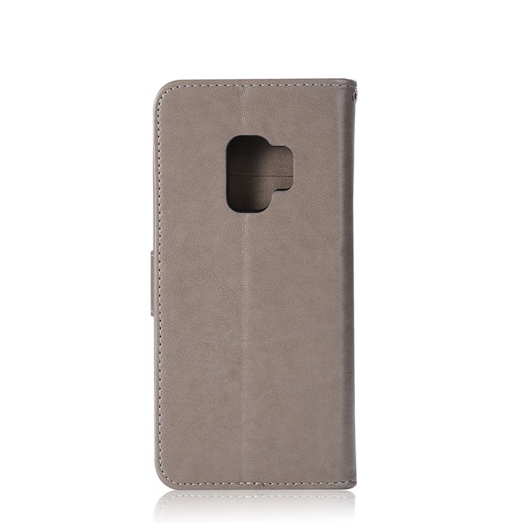 Imprint Owl Dream Catcher Pattern PU Leather Wallet Cover for Samsung Galaxy S9 - Grey-3