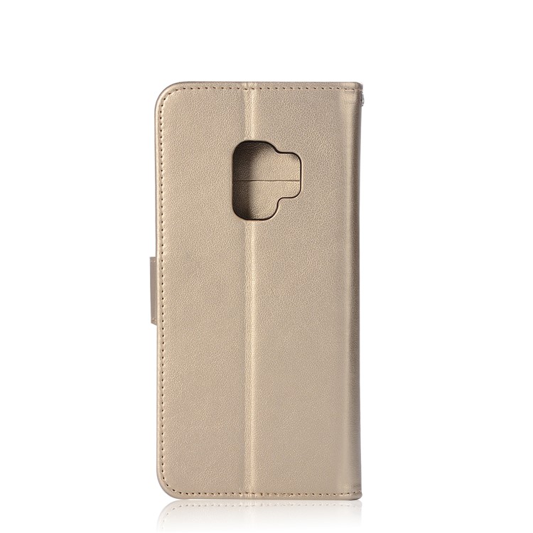 Imprint Owl Dream Catcher Pattern PU Leather Case with Stand for Samsung Galaxy S9 - Gold-7