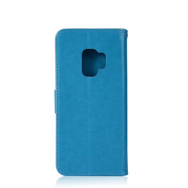 Imprint Owl Dream Catcher Pattern PU Leather Flip Case for Samsung Galaxy S9 G960 - Blue-3
